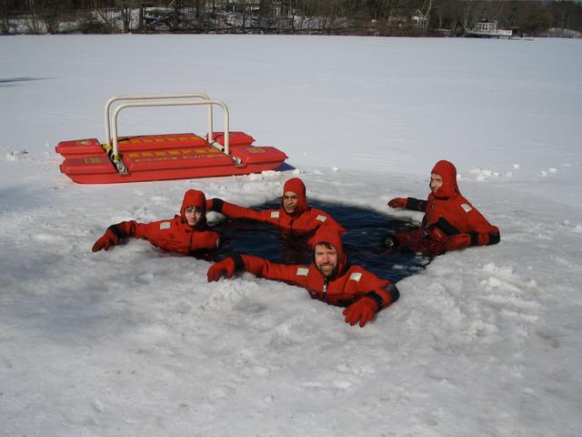 Ice Rescue Drill, Blue Heron Lake - Feb. 2007
